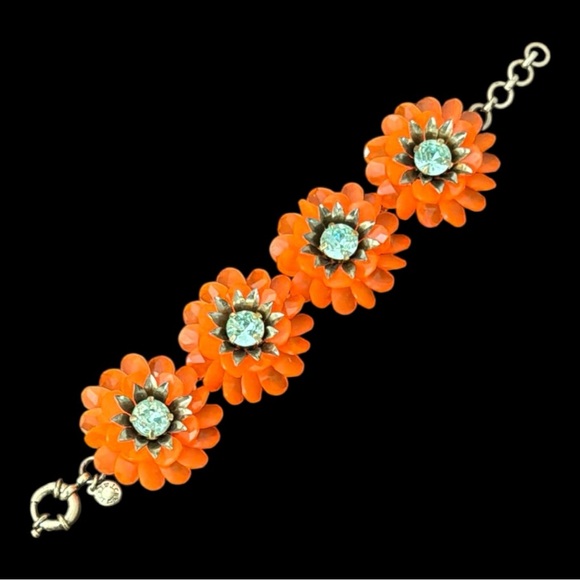 J. Crew Jewelry - J. Crew Orange Floral Bracelet